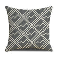 Axyaa Grey Geometric Linen Cushion Cover for Sofa Living Room Decor