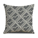 Axyaa Grey Geometric Linen Cushion Cover for Sofa Living Room Decor