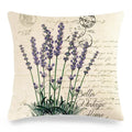 Axyaa Lavender Flowers Pillow Cover 45x45, Farmhouse Home Decor, Purple Decorative Throw Pillow