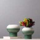 Axyaa Green Gradient Ceramic Vase for Stylish Living Room Decor