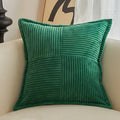 Axyaa Corduroy & Boho Striped Pillow Covers: Soft Broadside Decorative Cushion