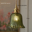 Axyaa Green Glass Pendant Lamp: Retro Nordic Luxury LED Chandelier for Home Decor