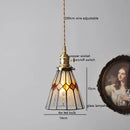 Axyaa Vintage LED Pendant Light with Wood, Copper & Glass Lampshade