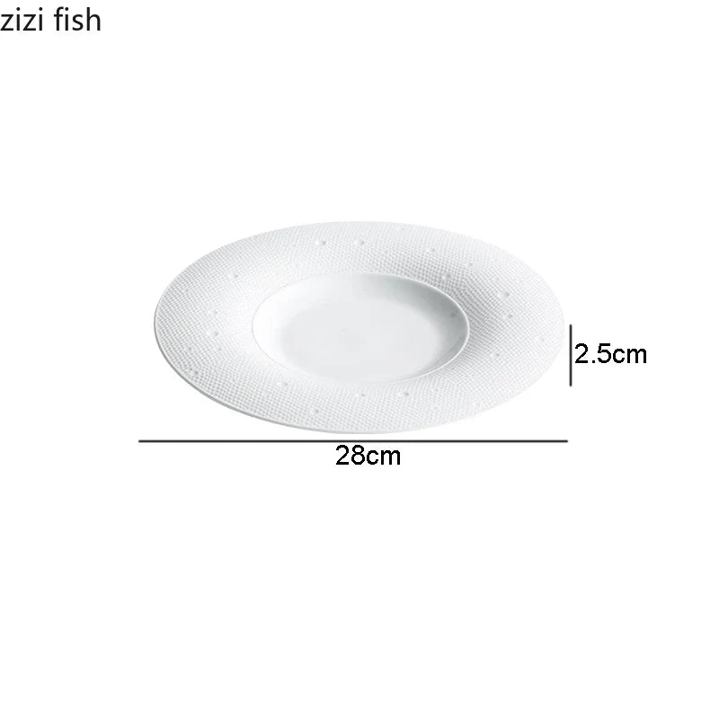 Axya 11" Round Ceramic Dinner Plate - Solid Color Tableware for Home Kitchen