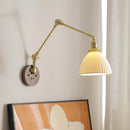 Axyaa Ceramic Copper LED Wall Lamps with Pull Chain Switch for Bathroom Bedroom Living Room