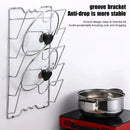 Axyaa Metal Wall-Mounted Pot Cover Storage Rack - Space-Saving Multi-Layer Kitchen Organizer