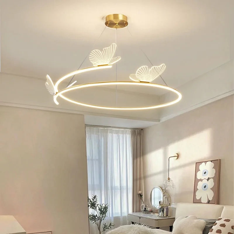 Axyaa Butterfly Ceiling Chandelier: Modern Minimalist Nordic Design Hanging Light Home Decor