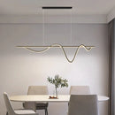 Axyaa Modern Curve LED Pendant Lights for Dining Room, Kitchen, and Bar