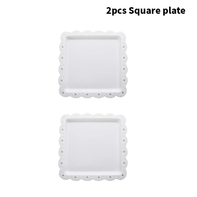Axyaa Dessert Plates Set - Reusable PP Material for Hotel, Restaurant, Party