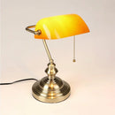 Axyaa Yellow Glass Desk Lamp - Retro Design LED Table Light for Home Office Bedroom