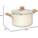 Axyaa Non-stick Soup Pot with Induction Cooking and Double-battery Wood Handle