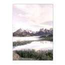 Violet Dream Lake Bridge Bloom Canvas Wall Art by Axyaa