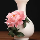 Axyaa Peony Ceramic Vase Home Decoration - Handmade Chinese Art for Living Room