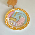 Axyaa Cute Cartoon Ceramic Plate Korean High Aesthetic Household Tableware
