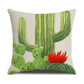 Axyaa Cactus Series Green Plant Printed 45*45cm Cushion Cover - Simple Style Square Pillowcase