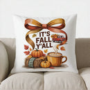Axyaa Autumn Plaid Pumpkin Decorative Pillow Cover for Sofa, Bedroom, Car