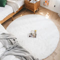 Axyaa Fluffy Black Rabbit Fur Rug 180CM - Washable Bedroom Living Room Decor