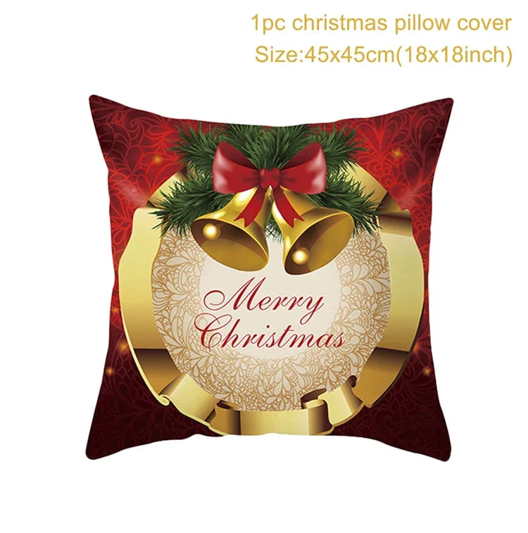 Axyaa Christmas Cushion Cover 2022: Merry Decorations, Navidad, Noel, Xmas Gifts, Happy New Year 2023