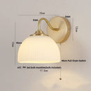 Axyaa Modern White Glass LED Wall Sconce with Pull Chain Switch