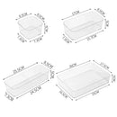 Axyaa Desk Drawer & Bathroom Organizer Set - Clear Plastic Storage Bins