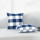 Axyaa Checkered Stripe Pillowcase Blue Series 45x45cm Home Office Decor