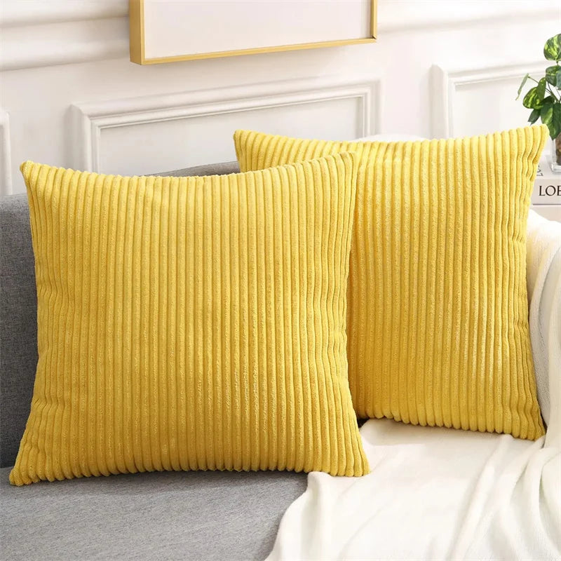 Axyaa Corduroy Pillow Cover 50x50cm Nordic Style Cushion Case for Home Decor