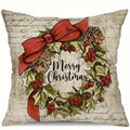 Axyaa Retro Farmhouse Santa Claus Pillowcase - Festive Sofa Cushion Cover