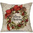 Axyaa Retro Farmhouse Santa Claus Pillowcase - Festive Sofa Cushion Cover