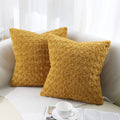 Axyaa Faux Fur Plush Cushion Covers Set - Ultra Soft Sofa Pillow Cases