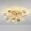 Axyaa Modern Brass Ginkgo Leaf Branch Chandelier for Dining Room & Living Space