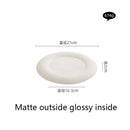 Axyaa White Pearl Dot Ceramic Steak Pasta Dessert Snack Plate Molecular Cuisine Tableware