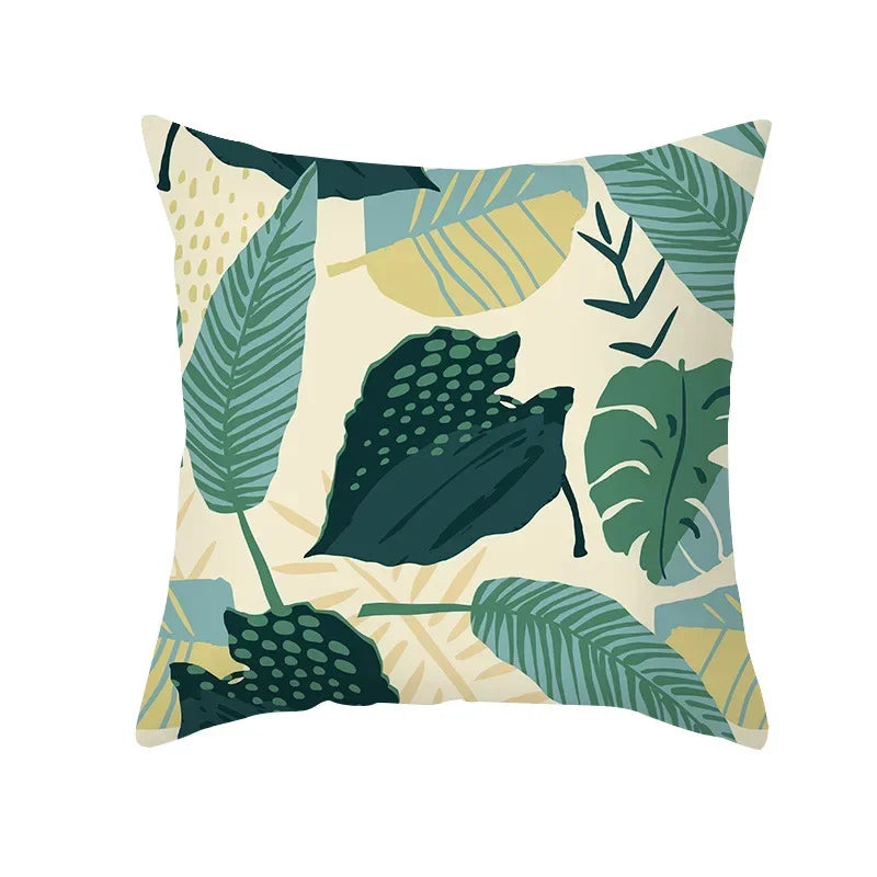 Axyaa Tropical Plant Pillowcase 45*45cm Decor for Home Office Car