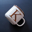 Axyaa Light Luxury Nordic Bone Couple Cup - Gold Relief Ceramic Mug