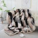 Axyaa Luxury Fox Fur Blanket: Plush Bed Plaid & Sofa Cover - Fluffy Decorative Home Throw