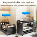 Axyaa 2-Tier Dish Drying Rack and Utensils Holder Organizers
