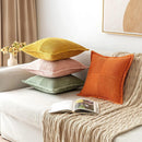 Axyaa Soft Plush Velvet Corduroy Pillowcase for Living Room & Bedroom, 45x45CM