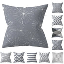 Axyaa 18" Sliver Grey Geometry Striped Pillowcase Home Decor Pillow Cover