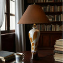 Axyaa Retro Ceramic Table Lamps LED Fabric Lampshade Artistic Style for Home Office