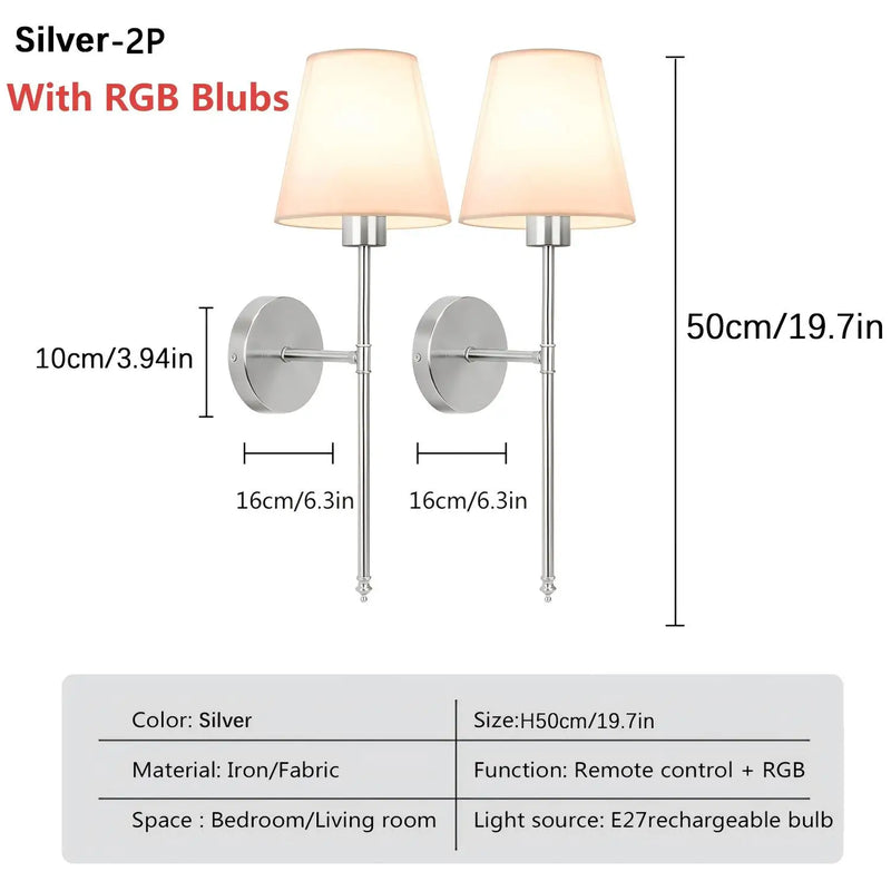 Axyaa RGB LED Wall Lamp 1200mA 40*16cm Portable Interior Luminaire for Bedroom & Hallway