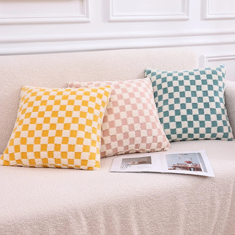 Axyaa Checkerboard Smooth Cozy Pillowcase - Double-Sided Soft Checkered Pattern