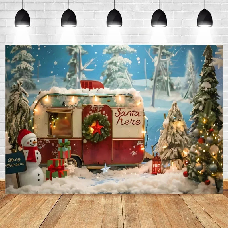 Axyaa Christmas Party Decoration Background Cloth Car & Tree Hanging Cloth
