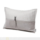 Axyaa Luxe White Leather Woven Horsehair Cushion Pillowcase for Villa Model Room