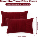 Axyaa Soft Square Striped Corduroy Pillow Covers 30x50CM for Sofa Couch