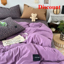 Axyaa Floral Fiber Washed Cotton Solid Color Four-Piece Quilt Cover Set