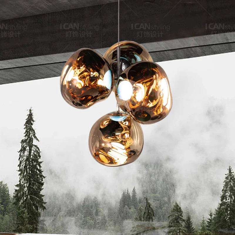 Axyaa Stainless Steel Dining Room LED Chandelier Ceiling Pendant Lamp