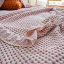 Axyaa Cotton Waffle Towel Quilt Summer Cool Blanket Air Conditioner Quilt