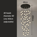 Axyaa Crystal Stair Chandelier Ceiling Lamp LED Chandeliers for Living Room