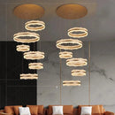 Axyaa Modern Light Luxury Staircase Pendant Lights Living Room Indoor Lighting