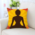 Axyaa Buddha Gold Elephant Mandala Meditation Decorative Pillow Case Zen Square
