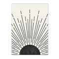 Axyaa Abstract Black Sun Moon Geometry Boho Art Canvas Painting